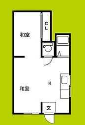 京橋文化 2Kの間取図画像