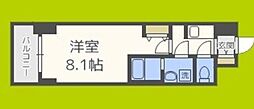 S-RESIDENCE阿波座WEST 1Kの間取図画像