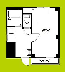 ヴィラ盛都 1Kの間取図画像