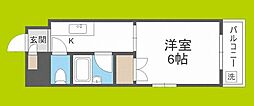 Do九条1 1Kの間取図画像