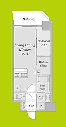 セレニテ谷町六丁目アリエ 1LDKの間取図画像