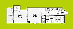 CASA CALMA 茨田大宮 2Kの間取図画像