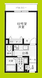 HESTA近大前IV 1Kの間取図画像
