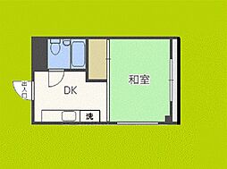 我孫子グランドハイツ2 1Kの間取図画像