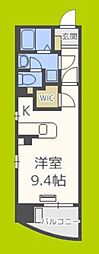 クラウンハイム本町EAST ワンルームの間取図画像