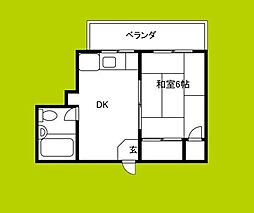 第二伊藤ビル 1DKの間取図画像