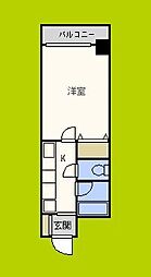 ロイヤル天満橋 1Kの間取図画像