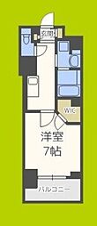 ハビテ靭センターコート 1Kの間取図画像