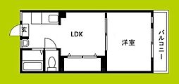 下野マンション 1LDKの間取図画像