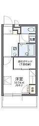 レオパレスベルローズ 1Kの間取図画像