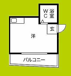 プレアール下新庄2 ワンルームの間取図画像