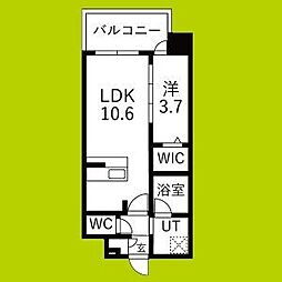 D.Clarest長田駅前 1LDKの間取図画像
