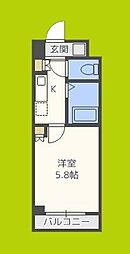 エムロード都島 1Kの間取図画像