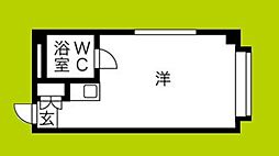 シャトー杉本パート2 ワンルームの間取図画像