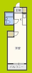 シャルム北梅田 ワンルームの間取図画像