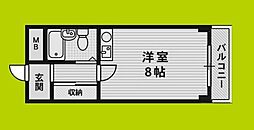 トッププラザ ワンルームの間取図画像