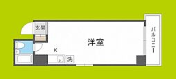 ロイヤルハイツ扇町 ワンルームの間取図画像