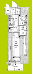 レジュールアッシュプレミアムツインー1 1Kの間取図画像