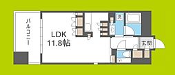 GalileiSinmachi ワンルームの間取図画像