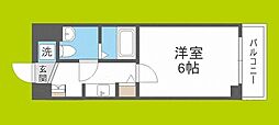 内外うつぼビル 1Kの間取図画像