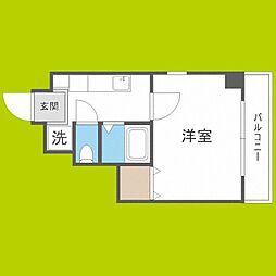 ルミエール花園2 1Kの間取図画像