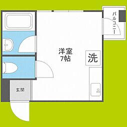 コーポイン長居B棟 ワンルームの間取図画像