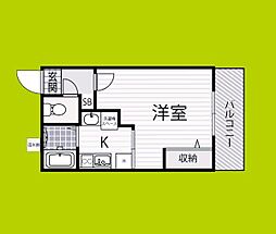 ラ・フォンテ今里 ワンルームの間取図画像