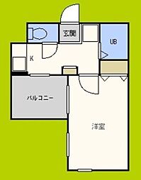 エムプラザ長堀弐番館 1Kの間取図画像