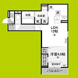 クラシスト背戸口 1LDKの間取図画像