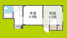 シャトー都島 2Kの間取図画像