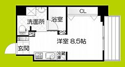 ヴィレッジリバー阿倍野 ワンルームの間取図画像
