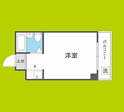 アインス蒲生 ワンルームの間取図画像