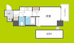 Hermitage難波南7 1Kの間取図画像