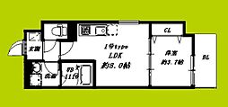 LA PAGE D'&201;CLAT 1LDKの間取図画像