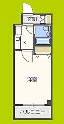エスリード森ノ宮第2 1Kの間取図画像