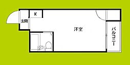 ジュネス大宮2 ワンルームの間取図画像