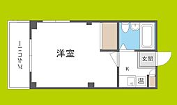 アイブライト 1Kの間取図画像