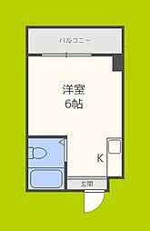ジオナ柴島1 ワンルームの間取図画像
