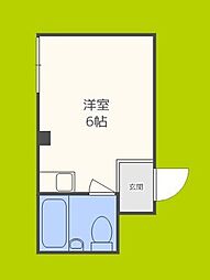 プレアール中宮 ワンルームの間取図画像