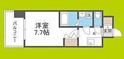 エスリード阿波座シティーウエスト 1Kの間取図画像