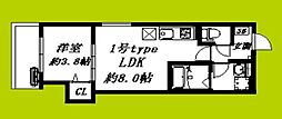 D porta Lily(リリー) 1LDKの間取図画像
