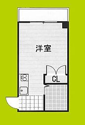 音羽アパートメント ワンルームの間取図画像