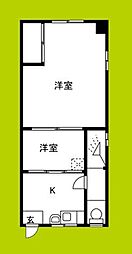 勘助ビル 2Kの間取図画像
