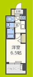 レジュールアッシュウエストレジス 1Kの間取図画像