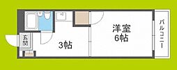マンション葵 1Kの間取図画像