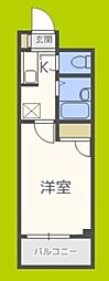 ローズコーポ天満東2 1Kの間取図画像