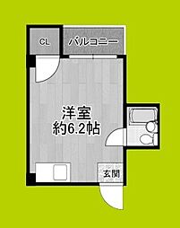 サンシャインMKM大池 ワンルームの間取図画像