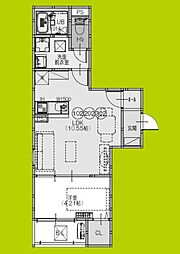 藤井寺市林4丁目アパート 1LDKの間取図画像