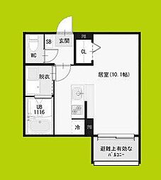 ハーモニーテラス赤川 ワンルームの間取図画像