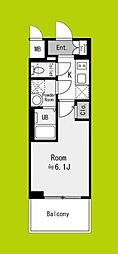 エスリード リュミエール大阪 1Kの間取図画像
